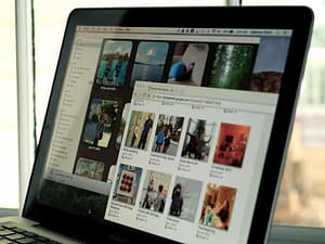 Organized content library for business marketing materials.